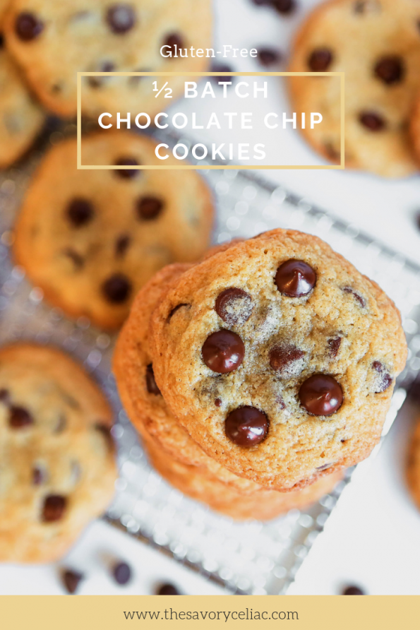 Pinterest graphic of gluten-free chocolate chip cookies.