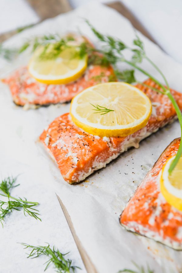 The Savory Celiac Lemon Garlic Dill Baked Salmon