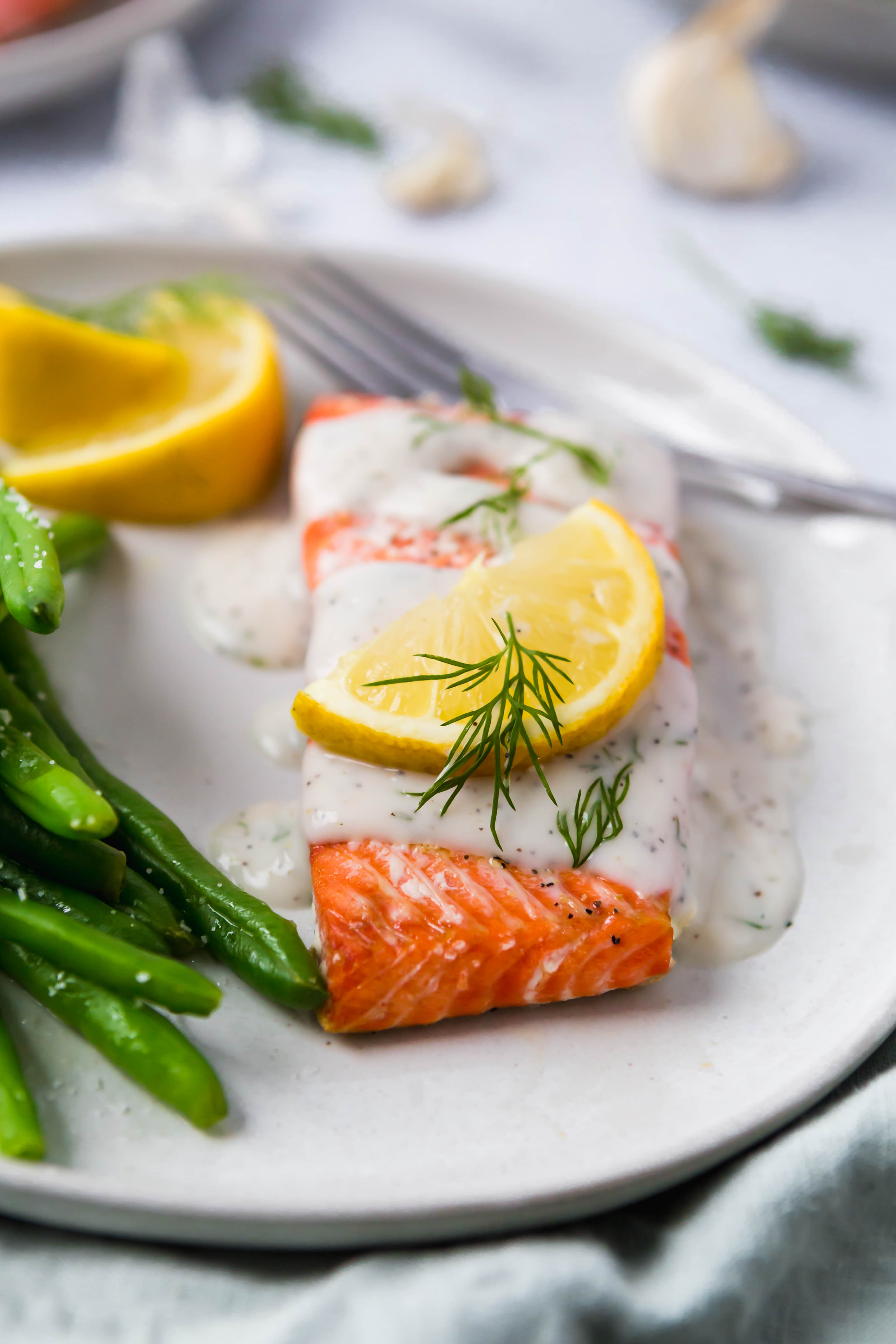 The Savory Celiac Lemon Garlic Dill Baked Salmon