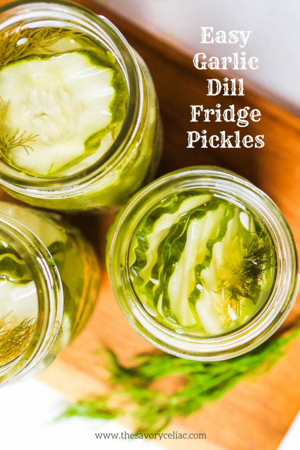 Pinterest graphic for homemade dill pickles
