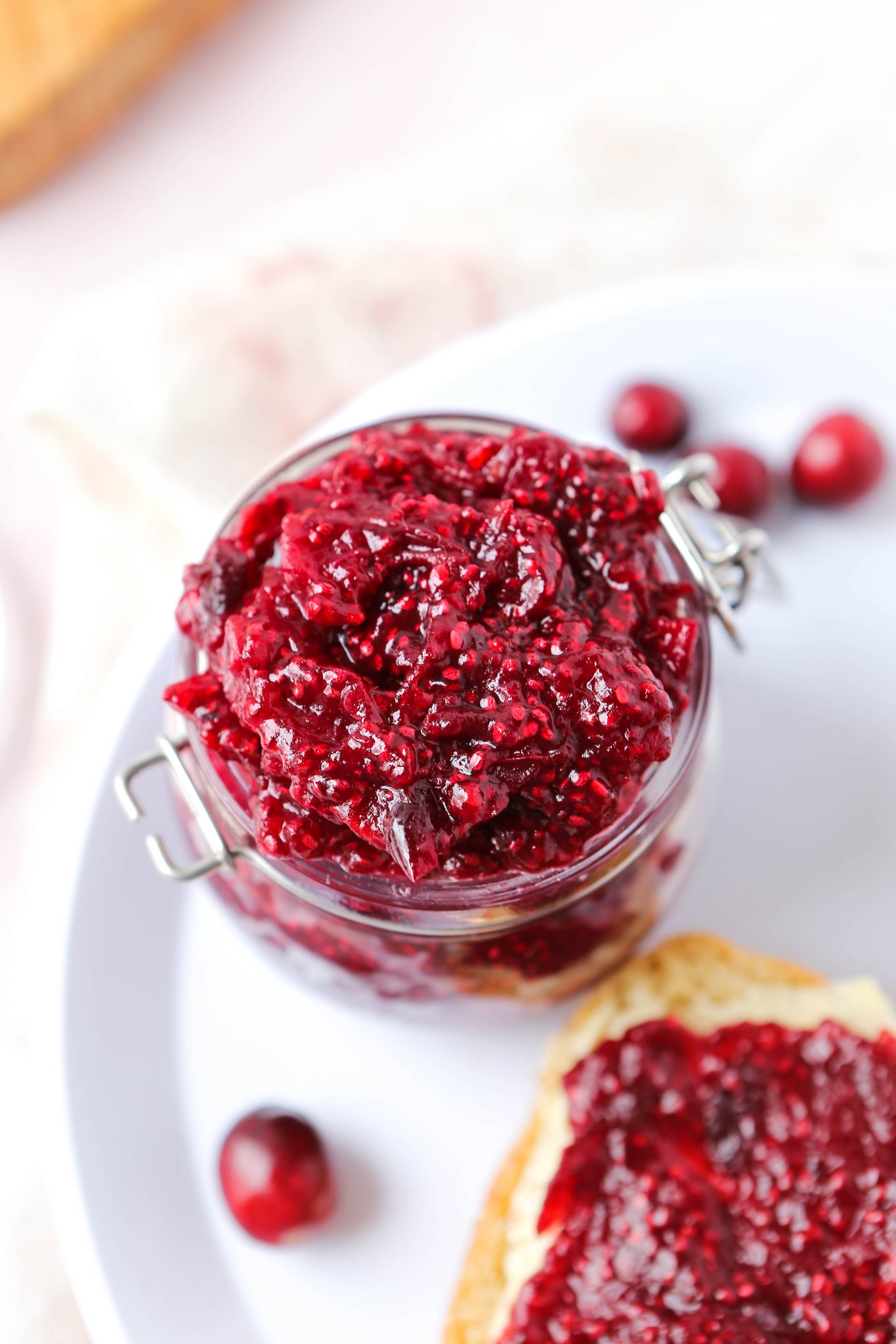 The Savory Celiac Easy Cranberry Chia Seed Jam