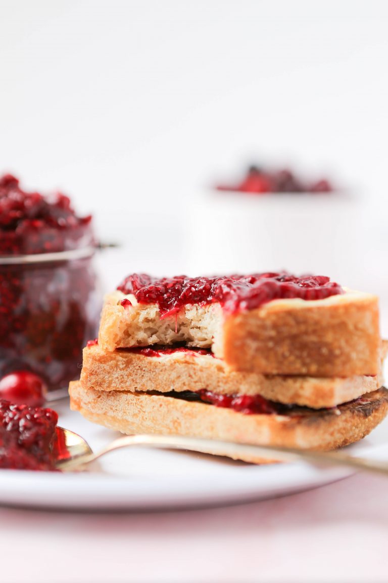 The Savory Celiac Easy Cranberry Chia Seed Jam